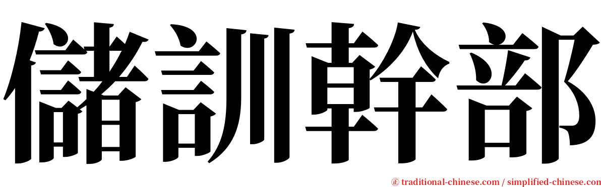 儲訓幹部 serif font