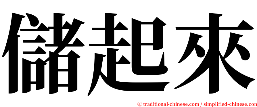 儲起來 serif font