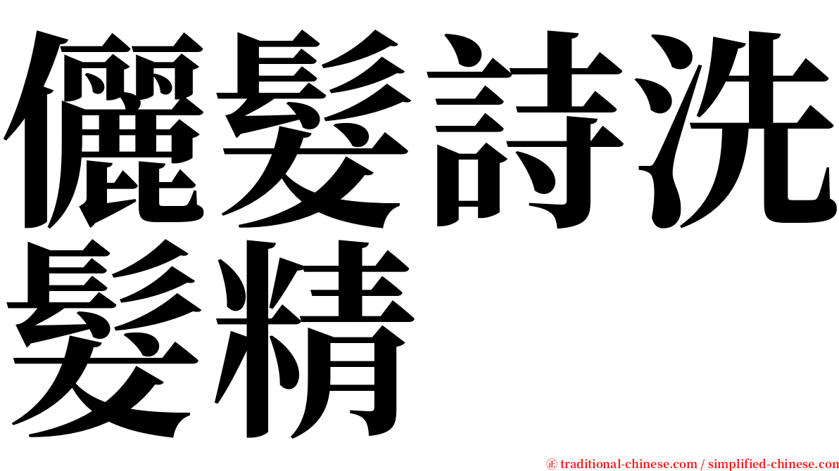 儷髮詩洗髮精 serif font