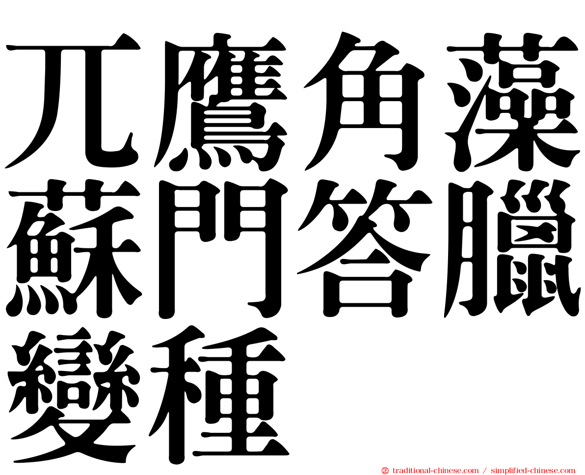 兀鷹角藻蘇門答臘變種