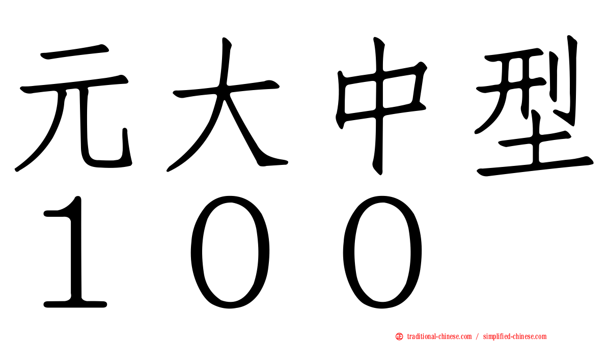 元大中型１００