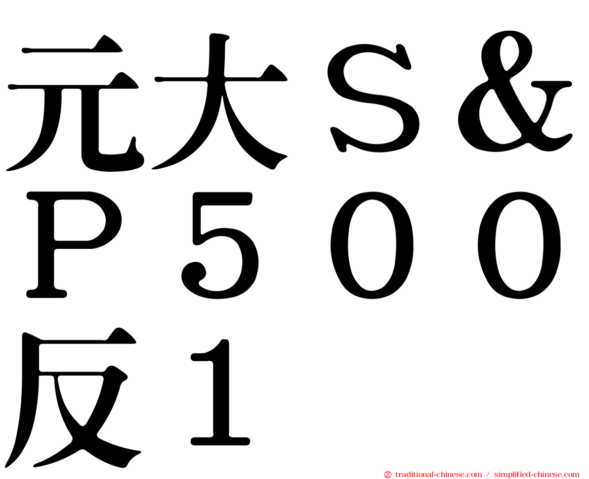 元大Ｓ＆Ｐ５００反１