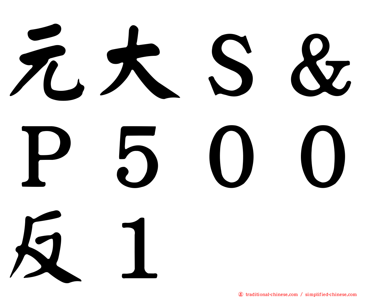 元大Ｓ＆Ｐ５００反１