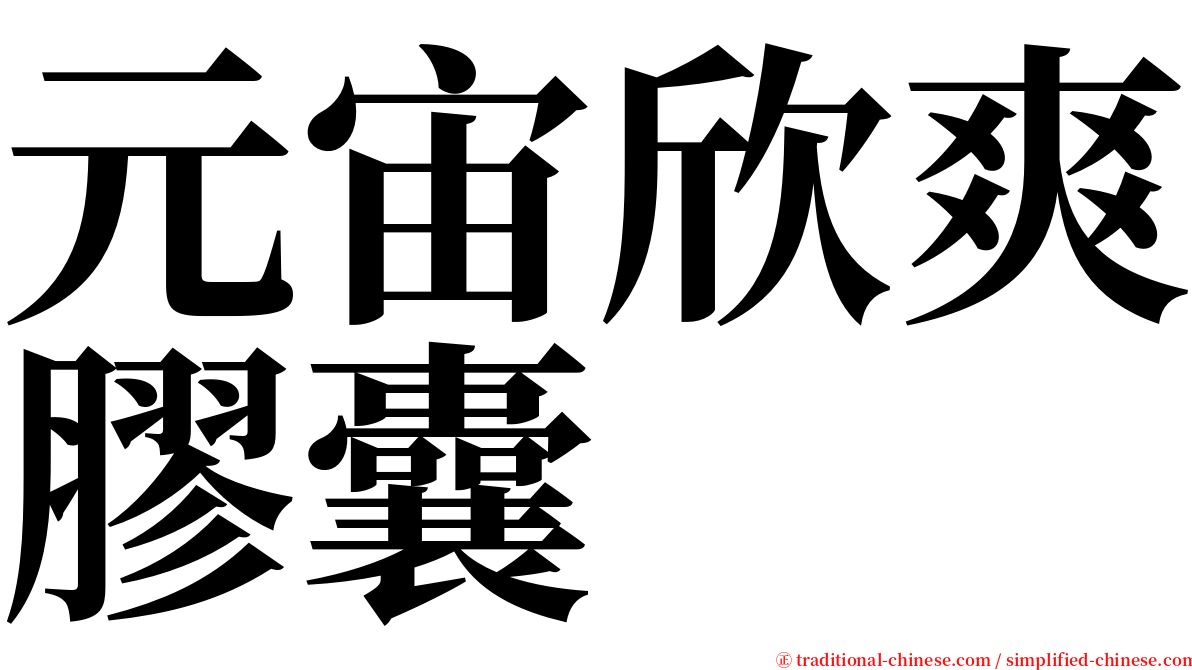 元宙欣爽膠囊 serif font