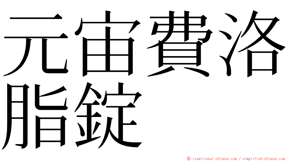 元宙費洛脂錠 ming font