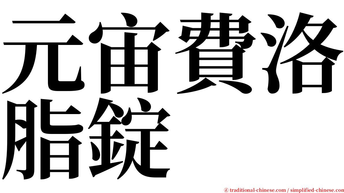 元宙費洛脂錠 serif font