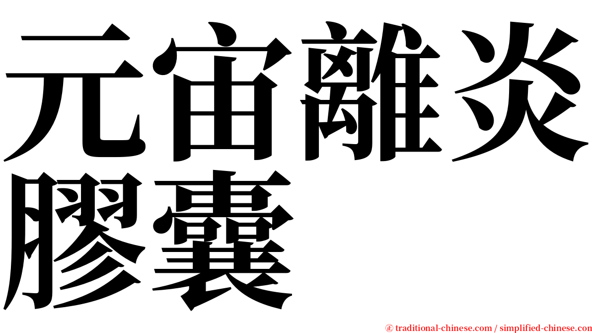 元宙離炎膠囊 serif font