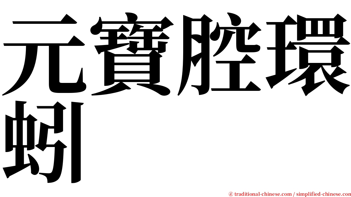 元寶腔環蚓 serif font