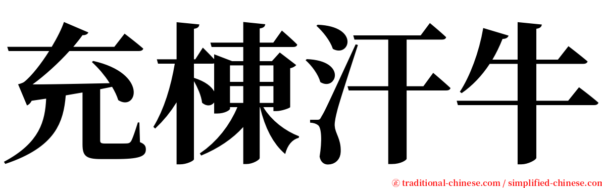 充棟汗牛 serif font