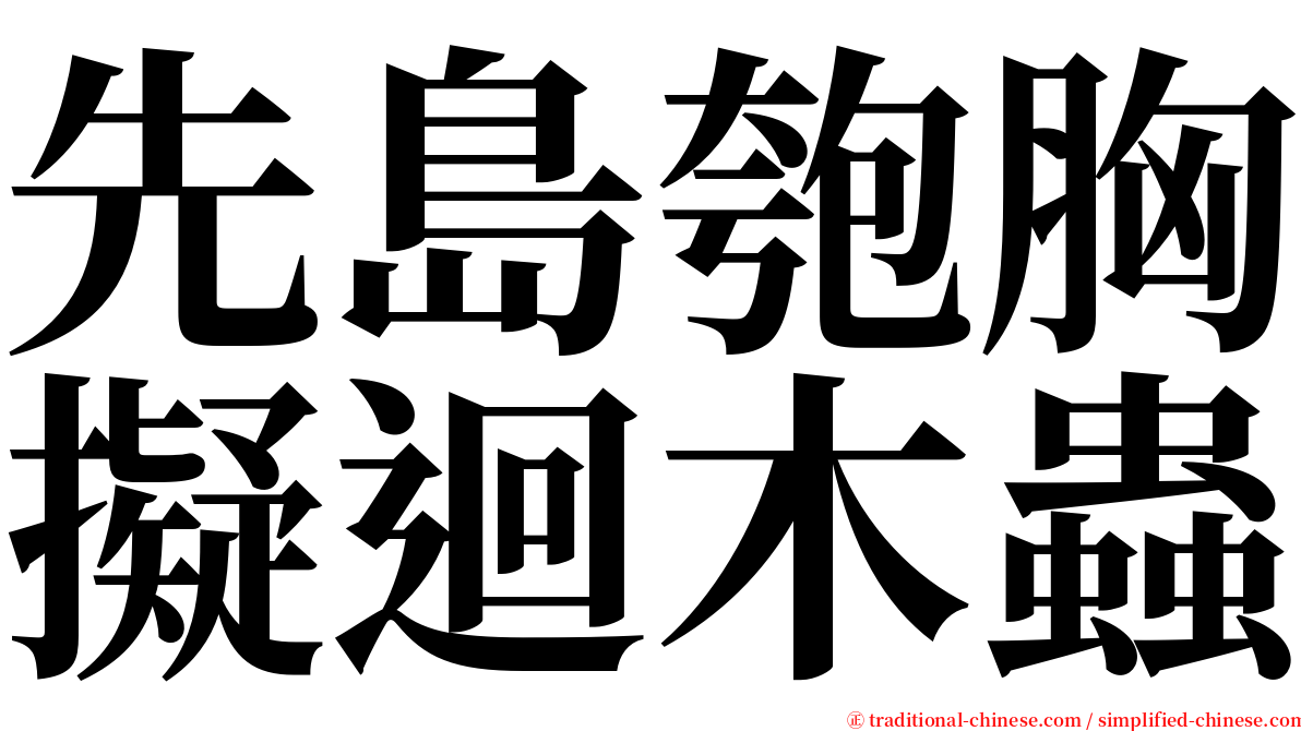 先島匏胸擬迴木蟲 serif font