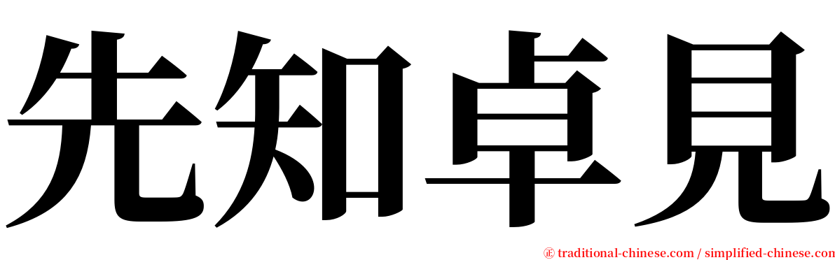 先知卓見 serif font