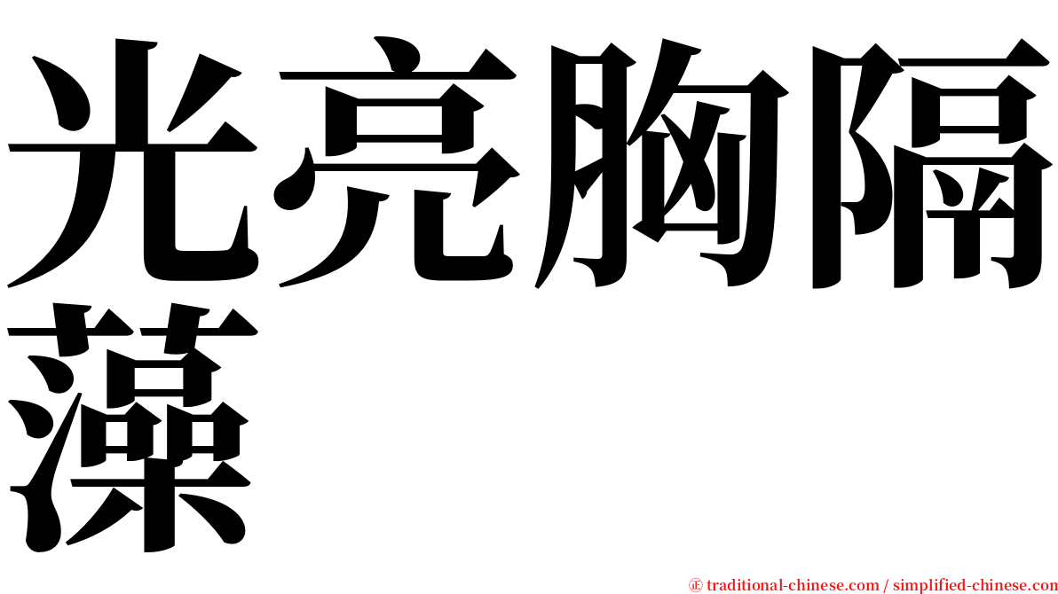 光亮胸隔藻 serif font