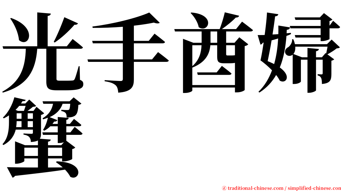 光手酋婦蟹 serif font