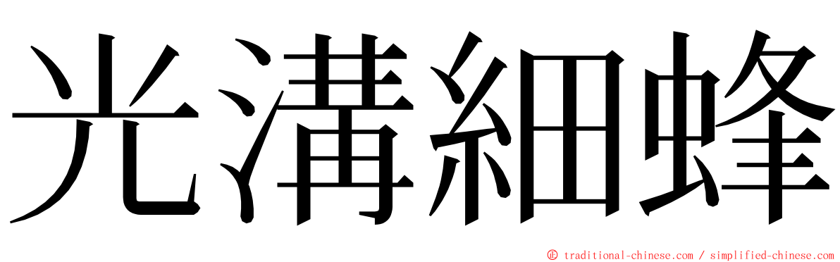 光溝細蜂 ming font