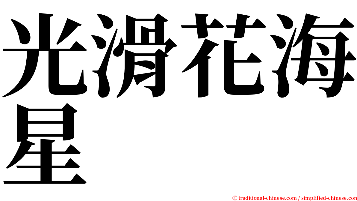 光滑花海星 serif font