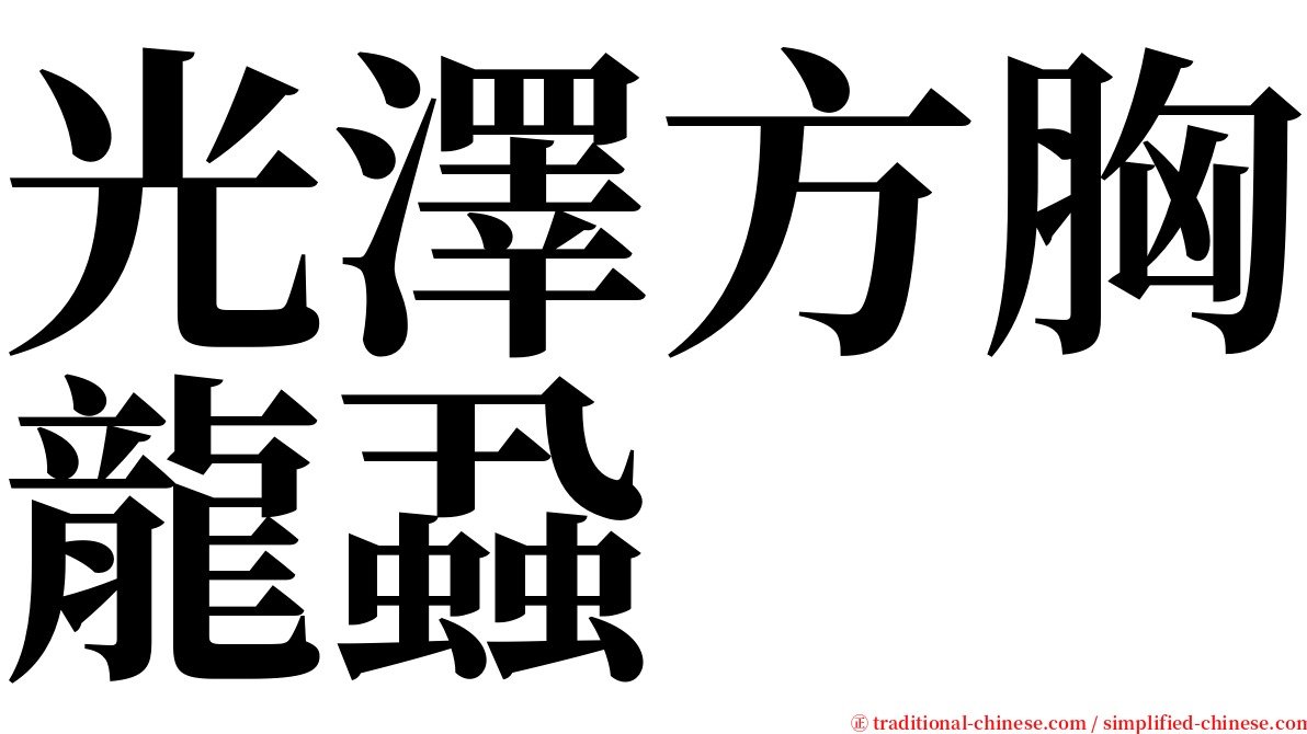 光澤方胸龍蝨 serif font