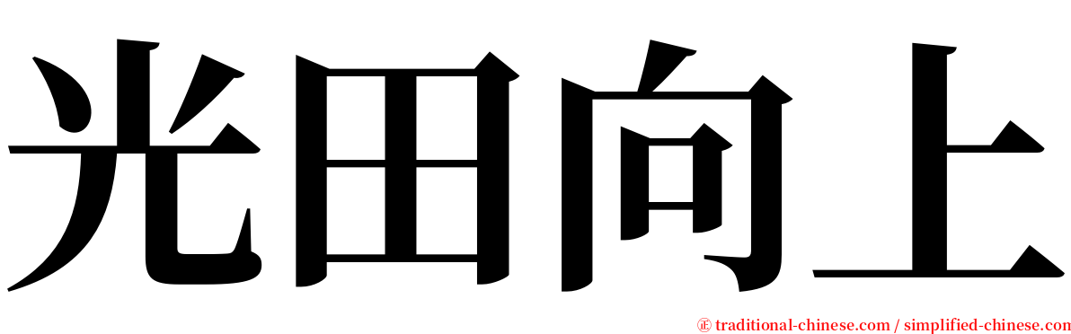 光田向上 serif font