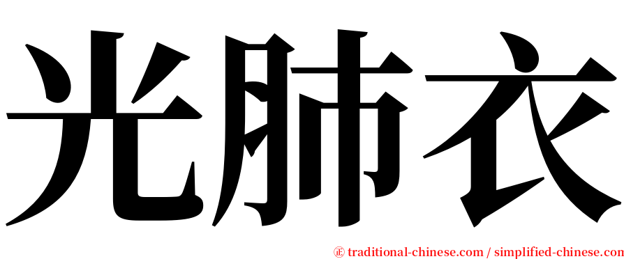 光肺衣 serif font