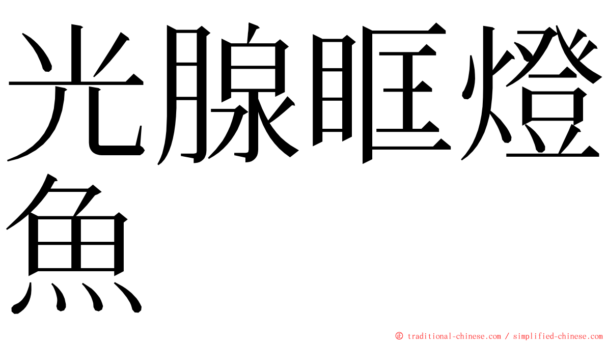 光腺眶燈魚 ming font