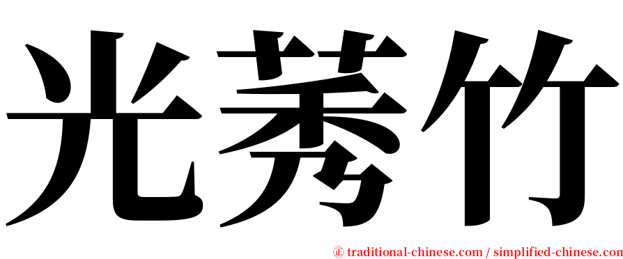 光莠竹 serif font