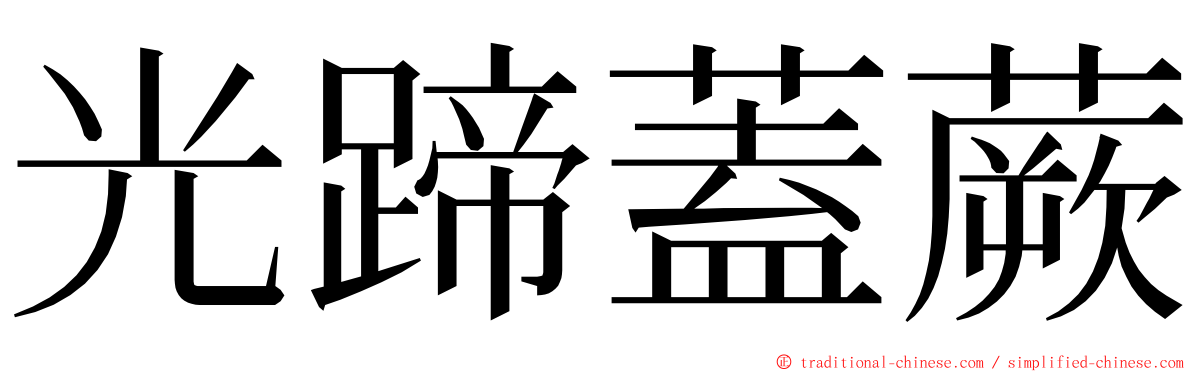 光蹄蓋蕨 ming font