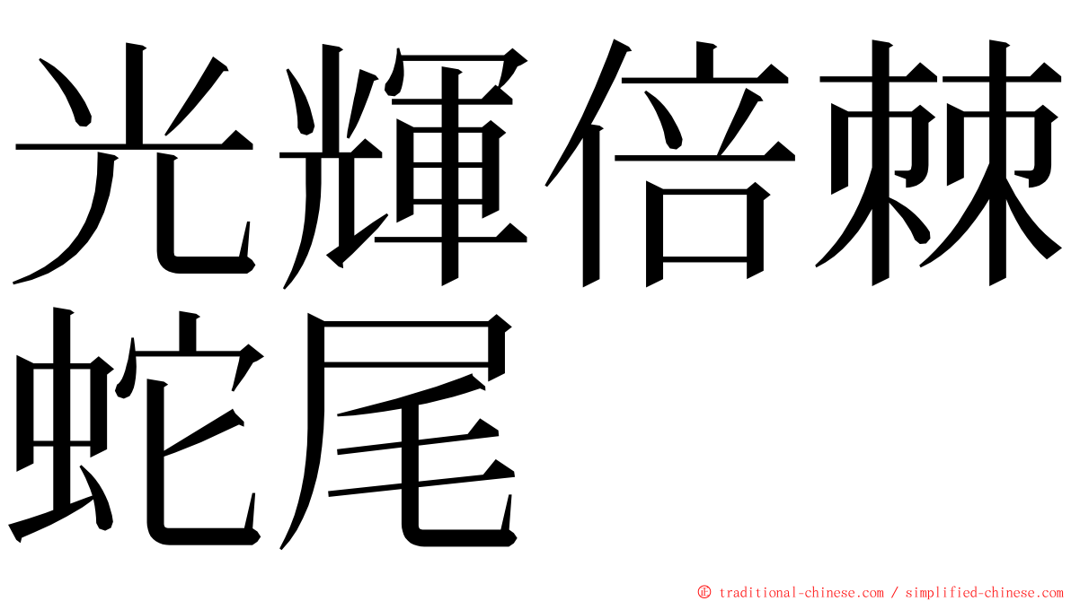 光輝倍棘蛇尾 ming font