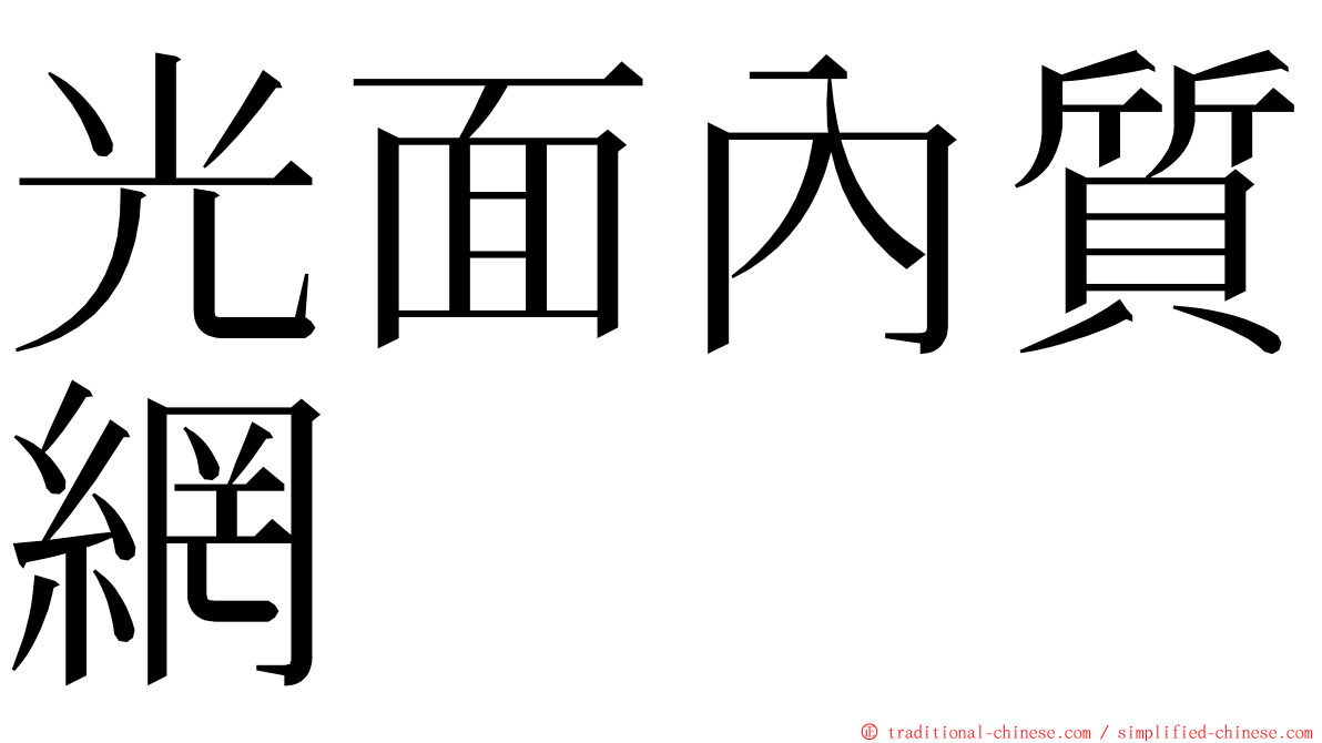 光面內質網 ming font