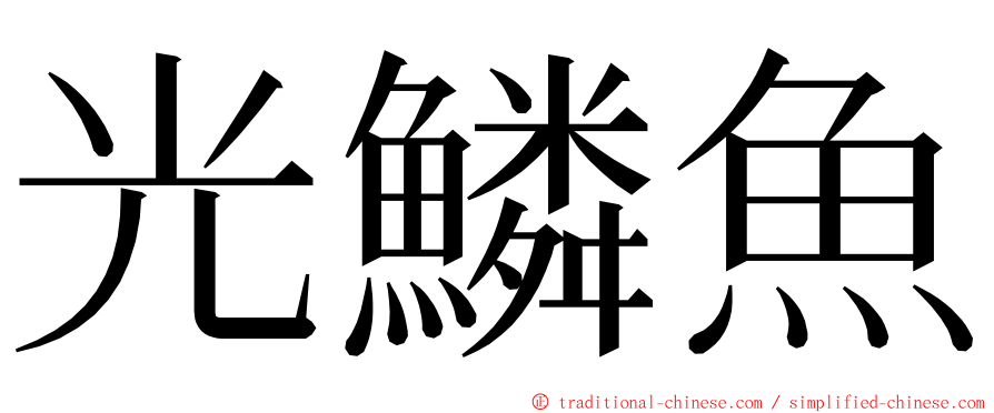 光鱗魚 ming font