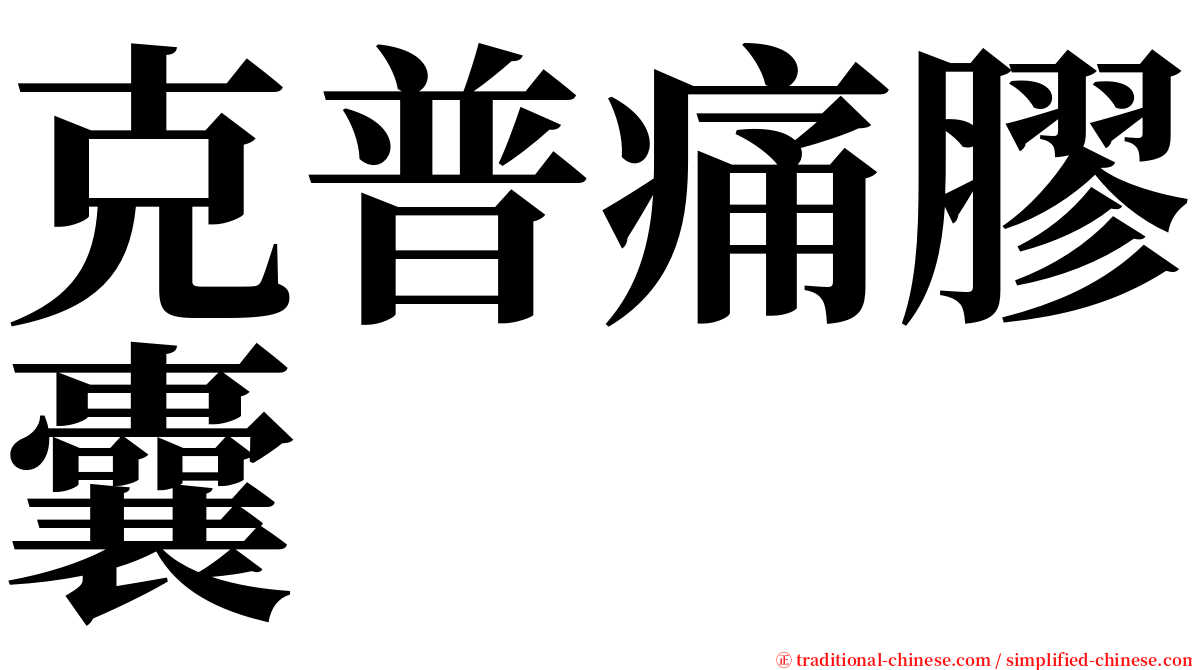 克普痛膠囊 serif font