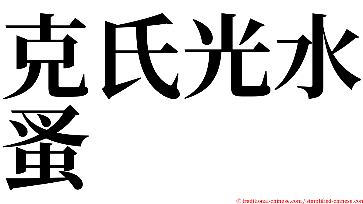 克氏光水蚤 serif font