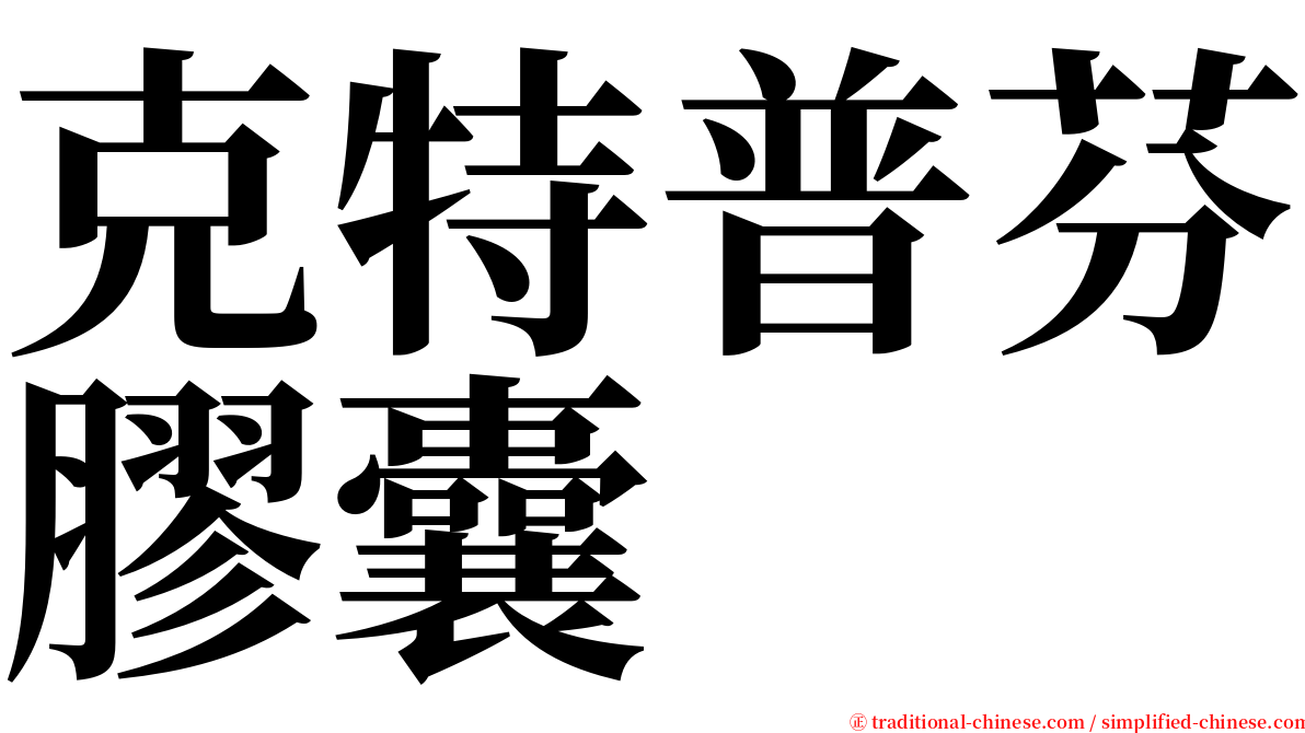 克特普芬膠囊 serif font