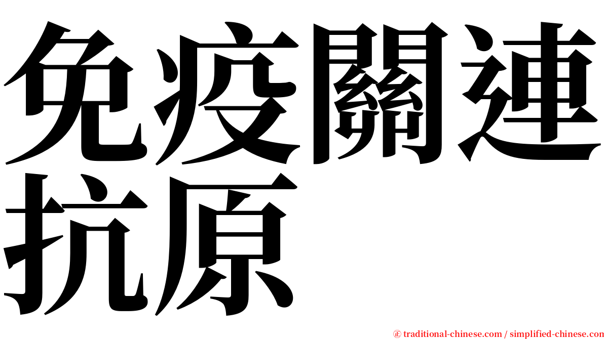 免疫關連抗原 serif font