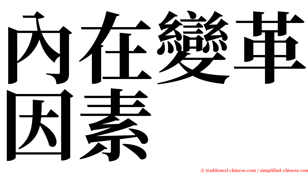 內在變革因素 serif font