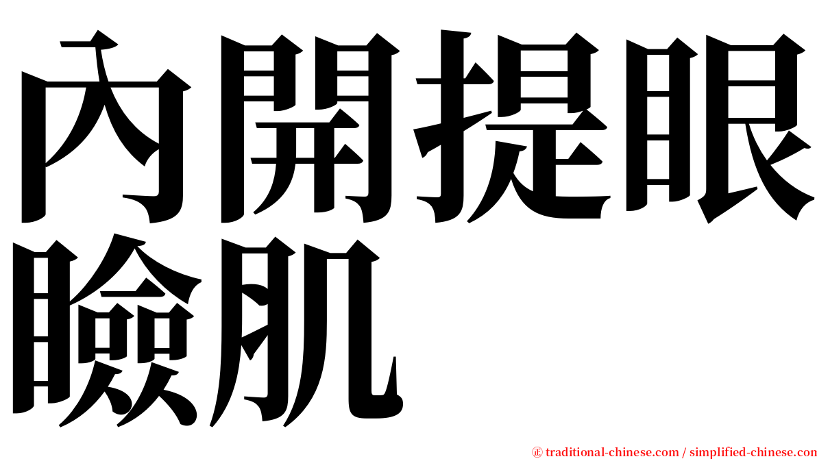 內開提眼瞼肌 serif font