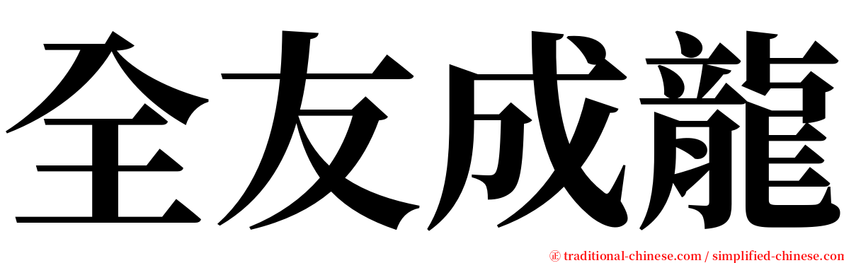 全友成龍 serif font