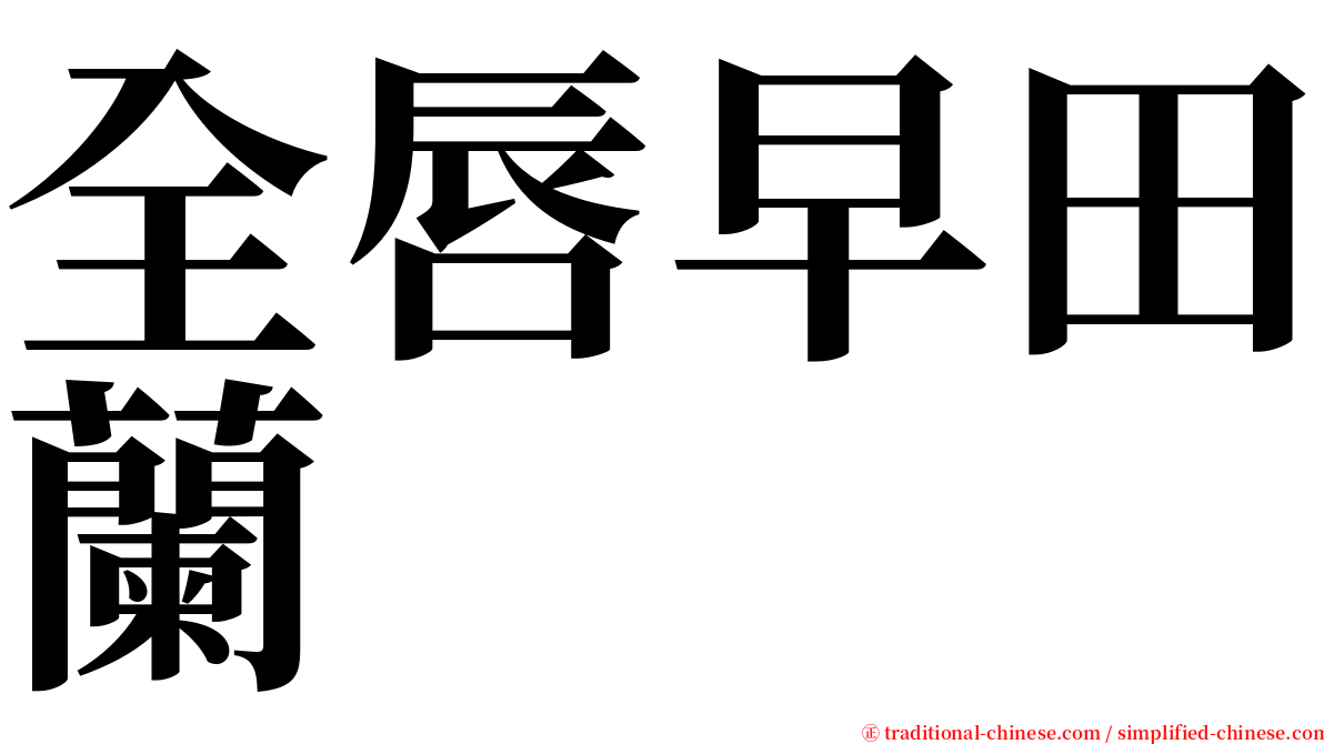 全唇早田蘭 serif font