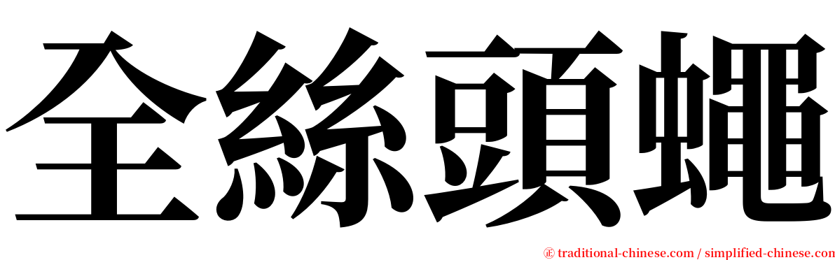 全絲頭蠅 serif font