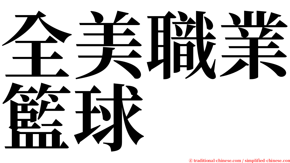 全美職業籃球 serif font