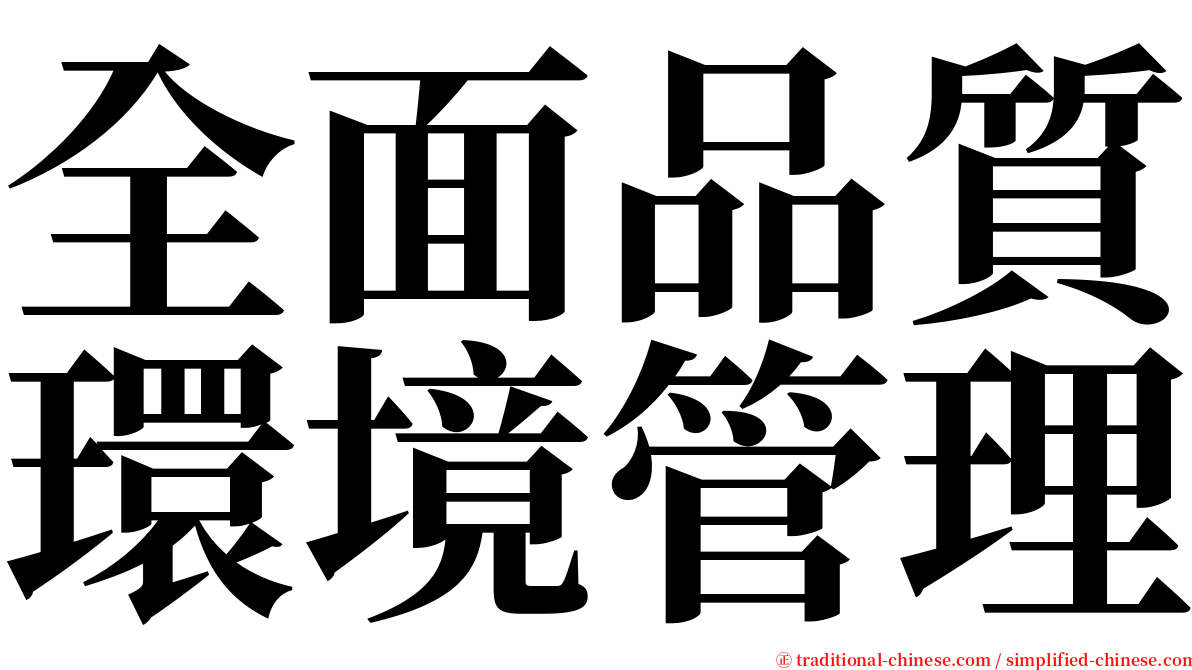 全面品質環境管理 serif font