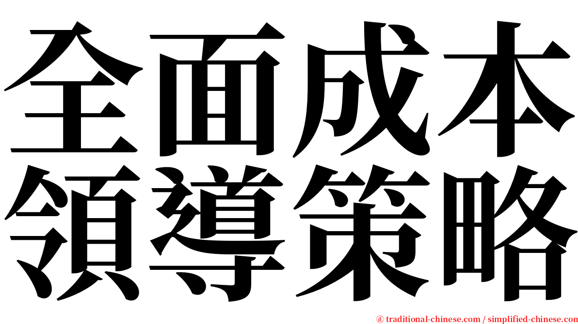 全面成本領導策略 serif font