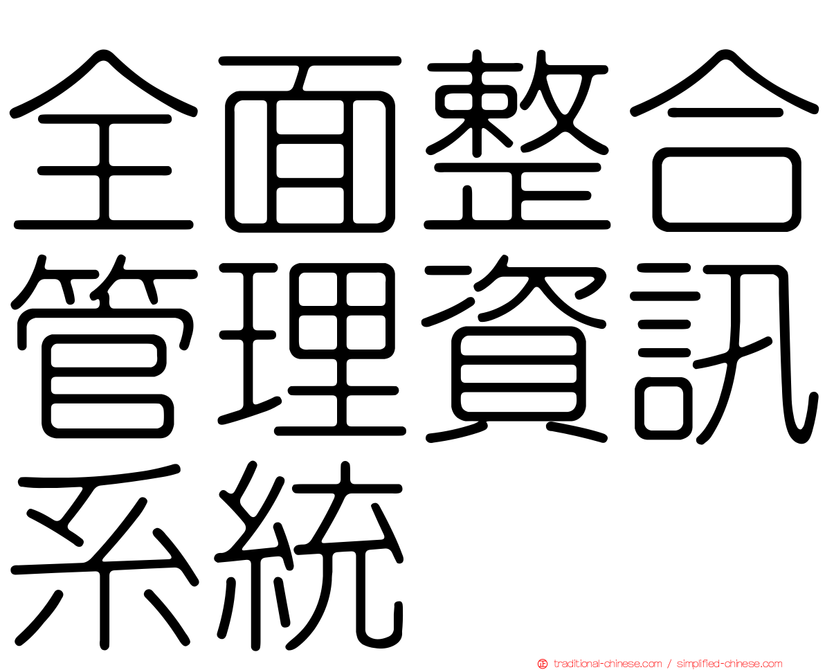 全面整合管理資訊系統