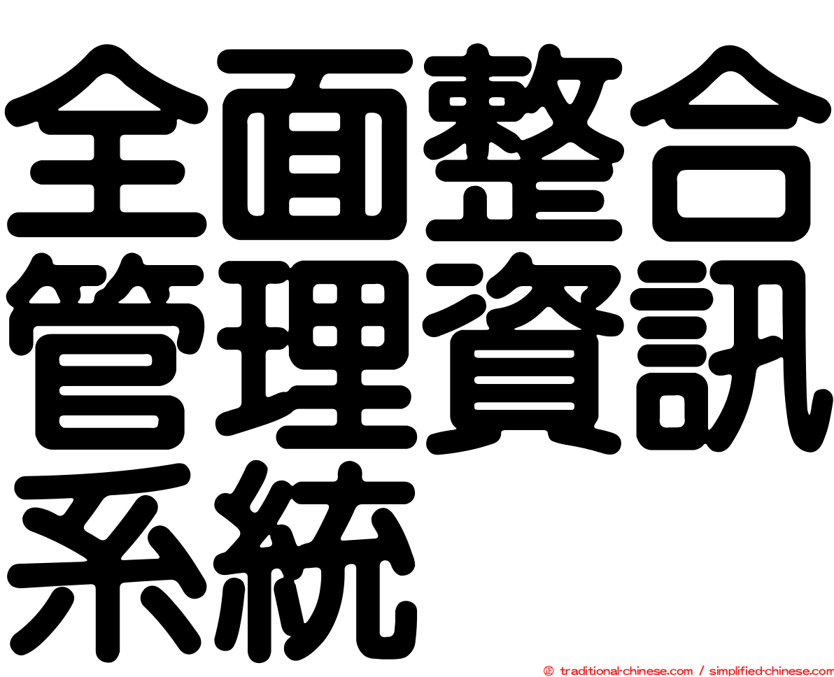 全面整合管理資訊系統