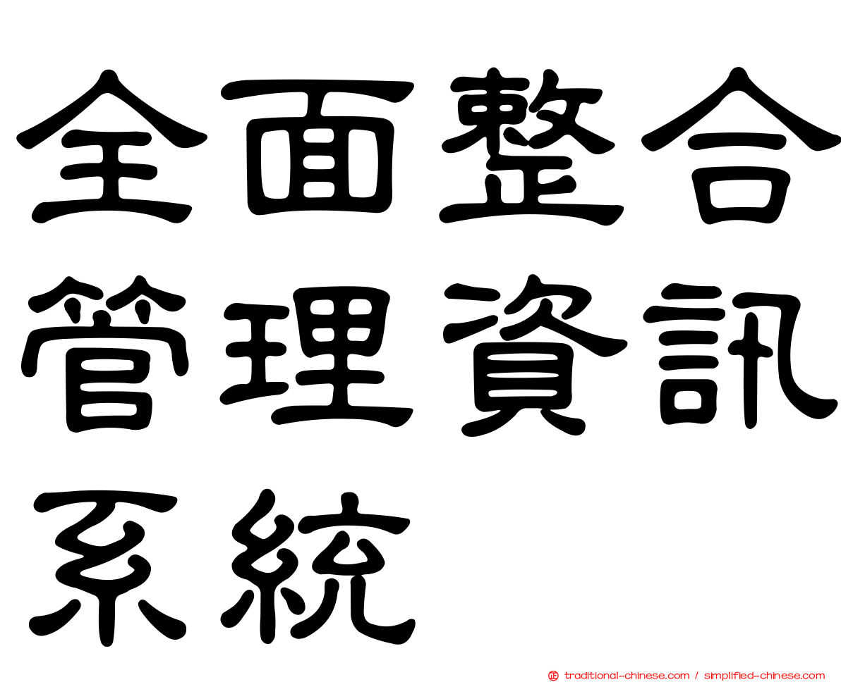 全面整合管理資訊系統