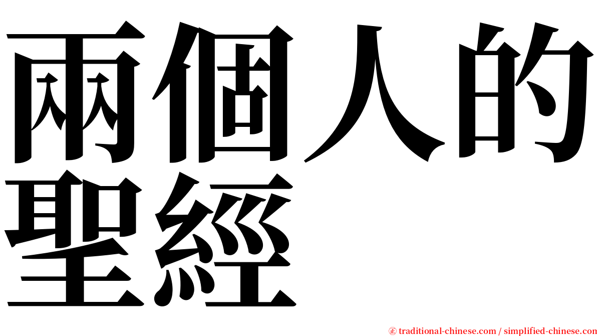 兩個人的聖經 serif font