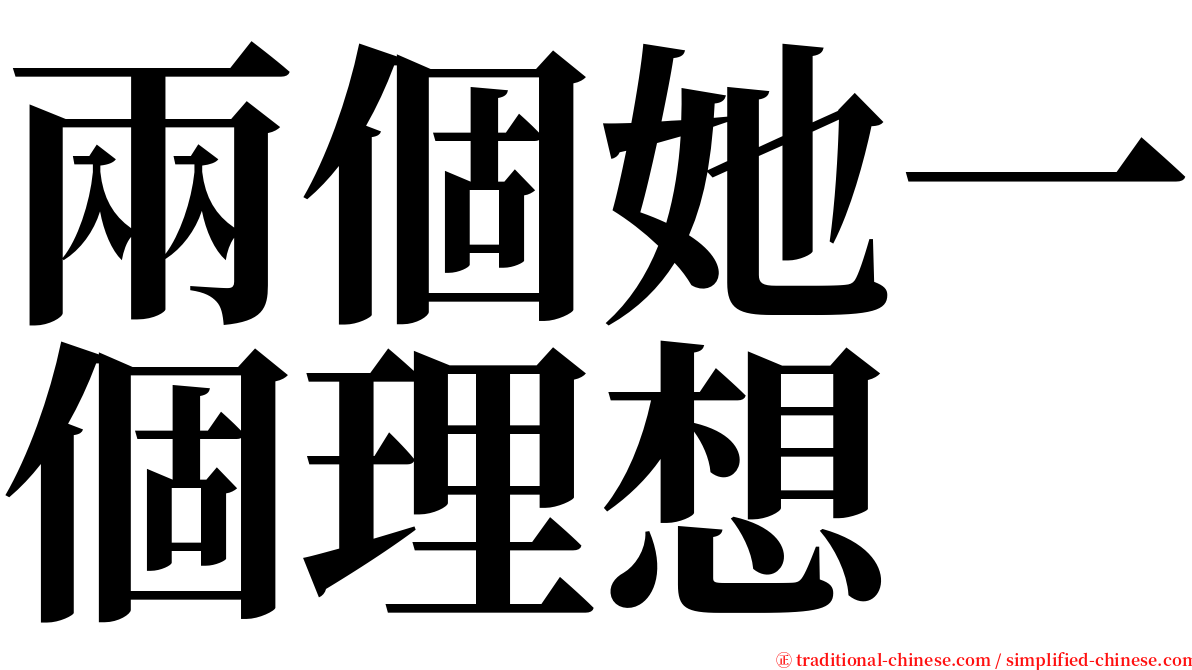 兩個她一個理想 serif font