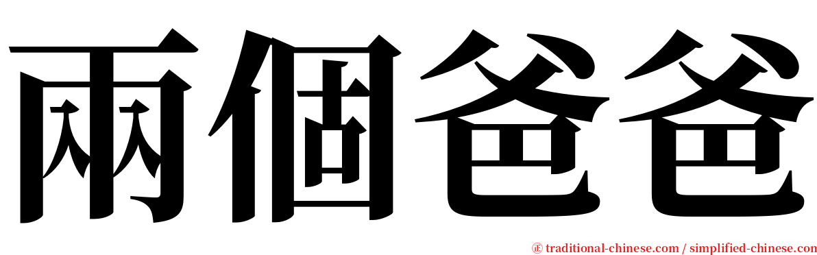 兩個爸爸 serif font