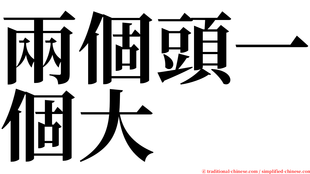 兩個頭一個大 serif font