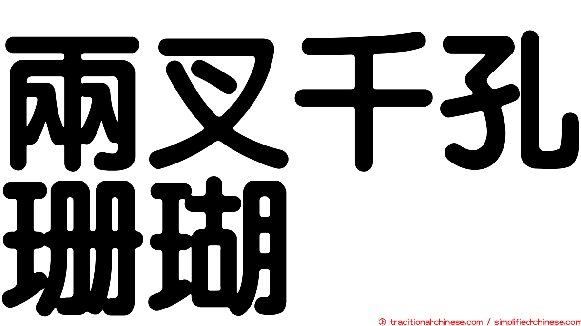 兩叉千孔珊瑚