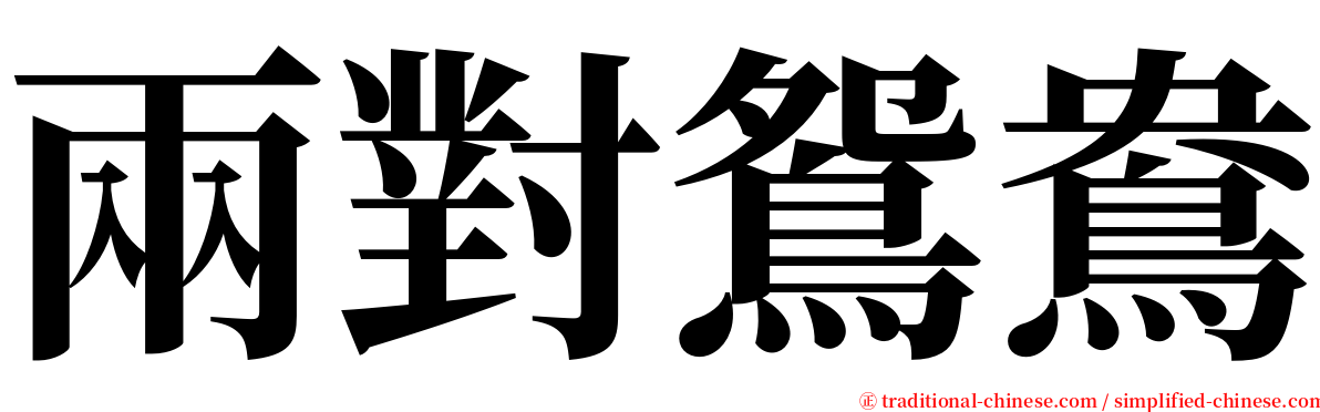 兩對鴛鴦 serif font