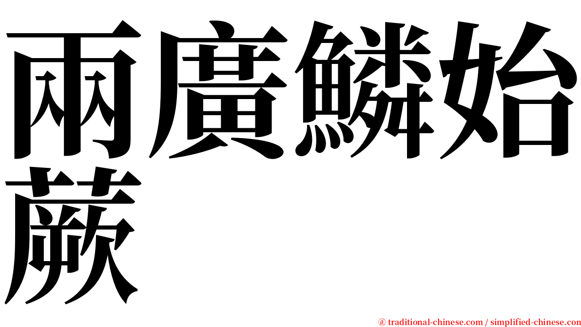 兩廣鱗始蕨 serif font